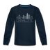 Charlotte, North Carolina Youth Long Sleeve Shirt - Skyline Youth Long Sleeve Charlotte Tee - deep navy