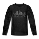 Cleveland, Ohio Youth Long Sleeve Shirt - Skyline Youth Long Sleeve Cleveland Tee - charcoal gray