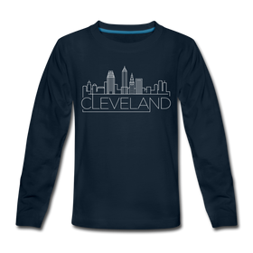 Cleveland, Ohio Youth Long Sleeve Shirt - Skyline Youth Long Sleeve Cleveland Tee