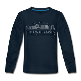 Colorado Springs, Colorado Youth Long Sleeve Shirt - Skyline Youth Long Sleeve Colorado Springs Tee