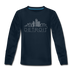 Detroit, Michigan Youth Long Sleeve Shirt - Skyline Youth Long Sleeve Detroit Tee - deep navy