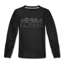 El Paso, Texas Youth Long Sleeve Shirt - Skyline Youth Long Sleeve El Paso Tee - black