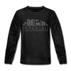Honolulu, Hawaii Youth Long Sleeve Shirt - Skyline Youth Long Sleeve Honolulu Tee - charcoal gray
