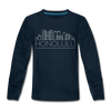 Honolulu, Hawaii Youth Long Sleeve Shirt - Skyline Youth Long Sleeve Honolulu Tee - deep navy