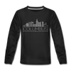 Columbus, Ohio Youth Long Sleeve Shirt - Skyline Youth Long Sleeve Columbus Tee - black