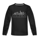 Columbus, Ohio Youth Long Sleeve Shirt - Skyline Youth Long Sleeve Columbus Tee - black