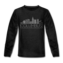 Columbus, Ohio Youth Long Sleeve Shirt - Skyline Youth Long Sleeve Columbus Tee - charcoal gray