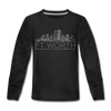 Fort Worth, Texas Youth Long Sleeve Shirt - Skyline Youth Long Sleeve Fort Worth Tee - black