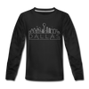 Dallas, Texas Youth Long Sleeve Shirt - Skyline Youth Long Sleeve Dallas Tee - black