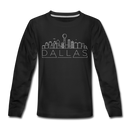 Dallas, Texas Youth Long Sleeve Shirt - Skyline Youth Long Sleeve Dallas Tee - black