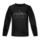 Dallas, Texas Youth Long Sleeve Shirt - Skyline Youth Long Sleeve Dallas Tee - charcoal gray