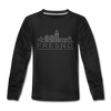 Fresno, California Youth Long Sleeve Shirt - Skyline Youth Long Sleeve Fresno Tee - black