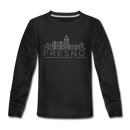 Fresno, California Youth Long Sleeve Shirt - Skyline Youth Long Sleeve Fresno Tee - black