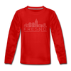 Fresno, California Youth Long Sleeve Shirt - Skyline Youth Long Sleeve Fresno Tee - red