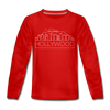 Hollywood, California Youth Long Sleeve Shirt - Skyline Youth Long Sleeve Hollywood Tee - red