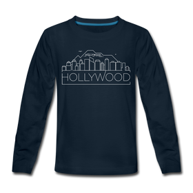 Hollywood, California Youth Long Sleeve Shirt - Skyline Youth Long Sleeve Hollywood Tee