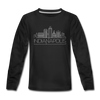 Indianapolis, Indiana Youth Long Sleeve Shirt - Skyline Youth Long Sleeve Indianapolis Tee - black