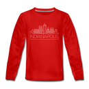 Indianapolis, Indiana Youth Long Sleeve Shirt - Skyline Youth Long Sleeve Indianapolis Tee - red