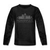 Indianapolis, Indiana Youth Long Sleeve Shirt - Skyline Youth Long Sleeve Indianapolis Tee - charcoal gray