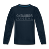 Juneau, Alaska Youth Long Sleeve Shirt - Skyline Youth Long Sleeve Juneau Tee - deep navy