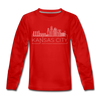 Kansas City, Missouri Youth Long Sleeve Shirt - Skyline Youth Long Sleeve Kansas City Tee - red