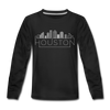 Houston, Texas Youth Long Sleeve Shirt - Skyline Youth Long Sleeve Houston Tee