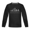 Jacksonville, Florida Youth Long Sleeve Shirt - Skyline Youth Long Sleeve Jacksonville Tee - black