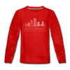 Jacksonville, Florida Youth Long Sleeve Shirt - Skyline Youth Long Sleeve Jacksonville Tee - red