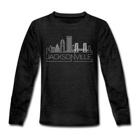 Jacksonville, Florida Youth Long Sleeve Shirt - Skyline Youth Long Sleeve Jacksonville Tee