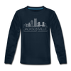 Jacksonville, Florida Youth Long Sleeve Shirt - Skyline Youth Long Sleeve Jacksonville Tee - deep navy