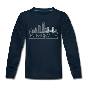 Jacksonville, Florida Youth Long Sleeve Shirt - Skyline Youth Long Sleeve Jacksonville Tee