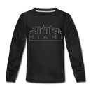 Miami, Florida Youth Long Sleeve Shirt - Skyline Youth Long Sleeve Miami Tee - black