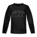 Miami, Florida Youth Long Sleeve Shirt - Skyline Youth Long Sleeve Miami Tee - charcoal gray