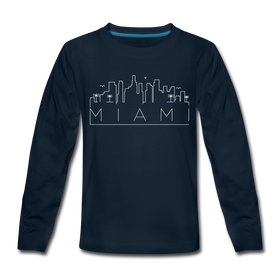 Miami, Florida Youth Long Sleeve Shirt - Skyline Youth Long Sleeve Miami Tee