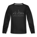 Las Vegas, Nevada Youth Long Sleeve Shirt - Skyline Youth Long Sleeve Las Vegas Tee - black