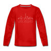 Las Vegas, Nevada Youth Long Sleeve Shirt - Skyline Youth Long Sleeve Las Vegas Tee - red