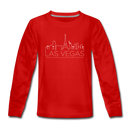 Las Vegas, Nevada Youth Long Sleeve Shirt - Skyline Youth Long Sleeve Las Vegas Tee - red