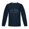 Las Vegas, Nevada Youth Long Sleeve Shirt - Skyline Youth Long Sleeve Las Vegas Tee - deep navy