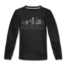 Louisville, Kentucky Youth Long Sleeve Shirt - Skyline Youth Long Sleeve Louisville Tee - black