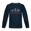 Louisville, Kentucky Youth Long Sleeve Shirt - Skyline Youth Long Sleeve Louisville Tee - deep navy