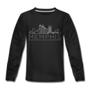 Memphis, Tennessee Youth Long Sleeve Shirt - Skyline Youth Long Sleeve Memphis Tee - black