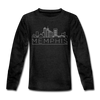 Memphis, Tennessee Youth Long Sleeve Shirt - Skyline Youth Long Sleeve Memphis Tee - charcoal gray