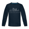 Memphis, Tennessee Youth Long Sleeve Shirt - Skyline Youth Long Sleeve Memphis Tee - deep navy