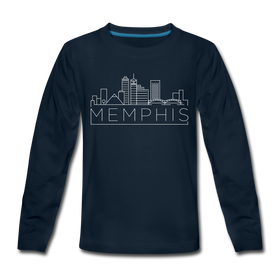 Memphis, Tennessee Youth Long Sleeve Shirt - Skyline Youth Long Sleeve Memphis Tee