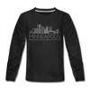 Minneapolis, Minnesota Youth Long Sleeve Shirt - Skyline Youth Long Sleeve Minneapolis Tee - black