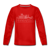 Minneapolis, Minnesota Youth Long Sleeve Shirt - Skyline Youth Long Sleeve Minneapolis Tee - red