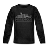 Minneapolis, Minnesota Youth Long Sleeve Shirt - Skyline Youth Long Sleeve Minneapolis Tee - charcoal gray