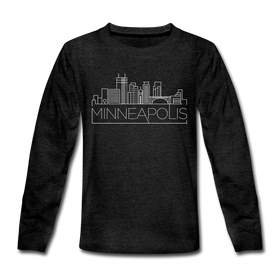 Minneapolis, Minnesota Youth Long Sleeve Shirt - Skyline Youth Long Sleeve Minneapolis Tee