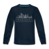 Minneapolis, Minnesota Youth Long Sleeve Shirt - Skyline Youth Long Sleeve Minneapolis Tee - deep navy