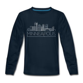 Minneapolis, Minnesota Youth Long Sleeve Shirt - Skyline Youth Long Sleeve Minneapolis Tee